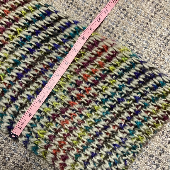 Multi Colored Tan Purple Blue Green Yellow Orange Sequin Knit Infinity Scarf - Picture 5 of 6